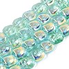Electroplate Transparent Glass Beads Strands EGLA-N057-02A-02-1