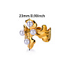 Retro Royal Style 304 Stainless Steel Imitation Pearl Cuff Rings FS-WG343E9-07-4