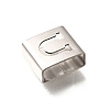 Letter Style 304 Stainless Steel Square Slide Charms STAS-L132-09U-2