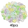 40Pcs 2 Styles UV Plating Transparent Acrylic Beads SACR-YW0001-72B-1