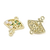 Alloy Green Enamel Fan Connector Charms FIND-M079-07A-G-2