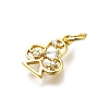 Brass Micro Pave Cubic Zirconia Pendants KK-K400-46G-2