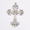 Alloy Rhinestone Cross Big Pendants LS-ALRI-1475-S-NR-2