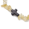Natural Citrine Chips Stretch Bracelets for Women Men BJEW-JB11341-01-3