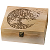 Rectangle Wooden Memory Keepsake Boxes with Lids CON-WH0101-004-1