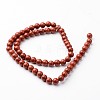 Round Natural Red Jasper Bead Strands G-J346-21-6mm-2