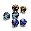 Starry Sky Printed Glass Clip-on Earrings EJEW-JE01379-M-1