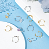 12Pcs 2 Colors Brass Open Cuff Ring Findings KK-UN0001-28-2
