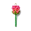 Glass Seed Beaded Rose Pendants PALLOY-MZ00461-03-1