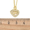 Brass Micro Pave Clear Cubic Zirconia Hollow Love Heart Pendant Necklaces for Women NJEW-M088-02G-03-3