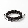 Adjustable Unisex Cowhide Cord Bracelets BJEW-L544-12B-4