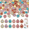 90Pcs 6 Colors Alloy Glass Cabochons FIND-TA0007-91-1