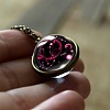 Double Glass Round with Constellation Pendant Alloy Chain Necklaces WG188F6-12-1