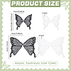 12Pcs 4 Styles Polyester Butterfly Wings FIND-FG0005-18-2