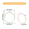 DICOSMETIC 50Pcs 5 Colors Ion Plating(IP) 316 Stainless Steel Hoop Earrings Findings STAS-DC0003-93-3