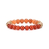 3Pcs 3 Style Natural Mixed Gemstone & Wood Round Beaded Stretch Bracelets Set for Woman BJEW-JB09081-4