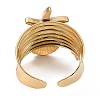 304 Stainless Steel Open Cuff Rings for Women RJEW-A049-05G-3