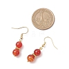Round Natural Banded Agate Dangle Earrings EJEW-JE06466-4