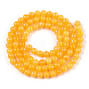 Natural Dyed Yellow Jade Gemstone Bead Strands X-G-R271-6mm-Y08-2