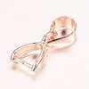 Real Rose Gold Plated Brass Pendant Pinch Bails X-KK-E702-04RG-NF-1