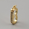 Brass Micro Pave Clear Cubic Zirconia Twister Clasps KK-WH0064-04G-1