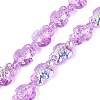 Electroplate Transparent Glass Beads Strands EGLA-N055-04A-07-1