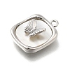 Brass Pave Natural White Shell Pendants LS-KK-U061-07P-2