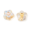 Electroplate and Golden Metal Enlaced Glass Beads EGLA-T029-02A-2