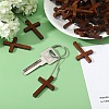 DIY Cross Wood Pendant Decoration Making Kit DIY-GL0004-110-4