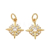 Brass Micro Pave Clear Cubic Zirconia Charms KK-F941-40A-G-1