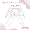 1Pc Plastic Round Imitation Pearl Beaded Tassel Waist Chains for Women AJEW-ME0003-16-2