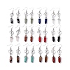 Gemstone Bullet & Dancer Dangle Earrings EJEW-I276-05P-1