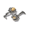 Angel Brass Natural Topaz Jade Pendants KK-D361-02AS-24-2