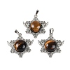 Natural Tiger Eye Pendants G-I366-02P-16-1