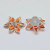 Acrylic Rhinestone Flower Flat Back Cabochons GACR-R016-03-2