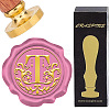 Brass Wax Seal Stamps with Wood Handle AJEW-WH0412-0253-1
