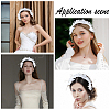 Alloy with Plastic Imitation Pearl Mesh Headpiece Cap AJEW-WH20054-127-5