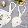 Cotton Macrame Leaf Tassel Curtain Tiebacks AJEW-WH0038-38A-4