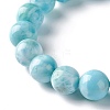 Natural Larimar/Pectolite Round Beaded Stretch Bracelet BJEW-A120-01E-4