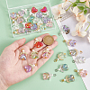 30Pcs 2 Colors Glass Pendants PALLOY-PH01718-5