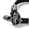 Men's Braided Black PU Leather Cord Multi-Strand Bracelets BJEW-K243-30AS-2