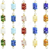 30Pcs Handmade Millefiori Glass Connector Charms PALLOY-YW00113-1