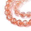 Crackle Transparent Glass Beads Strands GLAA-N063-8mm-06-3