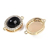 Brass Micro Pave Clear Cubic Zirconia Connector Charms KK-U043-50G-04-2