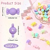100Pcs Rubberized Style Acrylic Beads SACR-YW0002-06-2