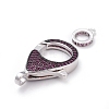 Brass Micro Pave Cubic Zirconia Lobster Claw Clasps ZIRC-K081-95P-03-2