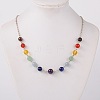 Seven Chakra Natural Gemstone Beaded Necklaces NJEW-JN00937-1