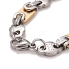 PVD Vacuum Plating 304 Stainless Steel Oval Link Chains Bracelet STAS-E160-07GP-3