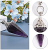 CHGCRAFT 1Pc Natural Amethyst Hexagonal Pointed Dowsing Pendulums G-CA0001-70A-3