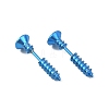 304 Stainless Steel Screw Shape Front Back Stud Earrings STAS-WH0061-23BU-1